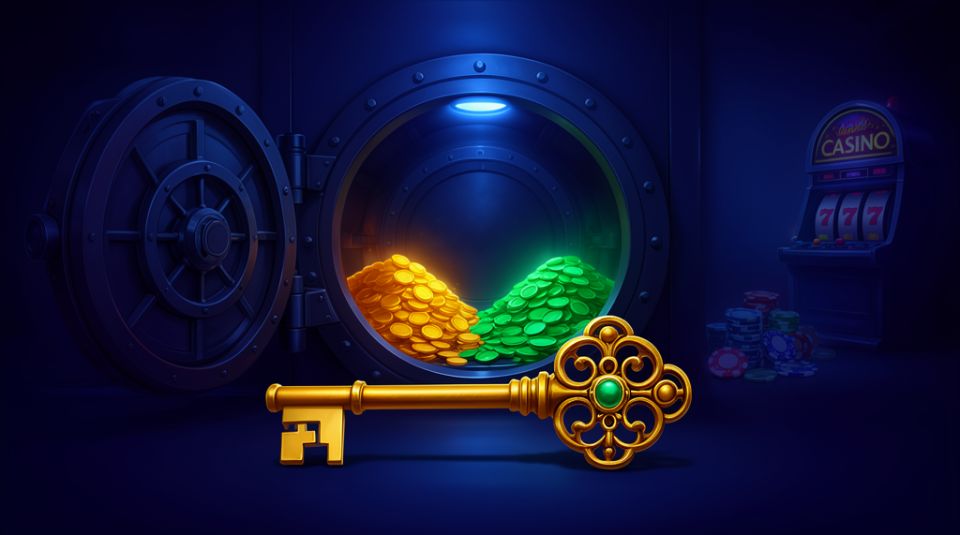 turnkey sweepstakes system vault with gold coins and sweeps coins