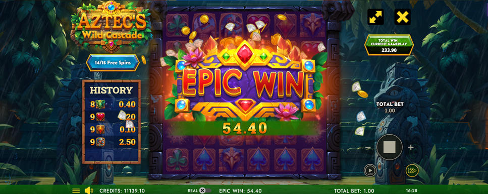 aztecs wild cascade epic win