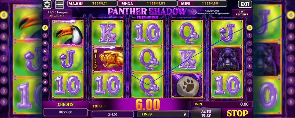 panther shadow freespins