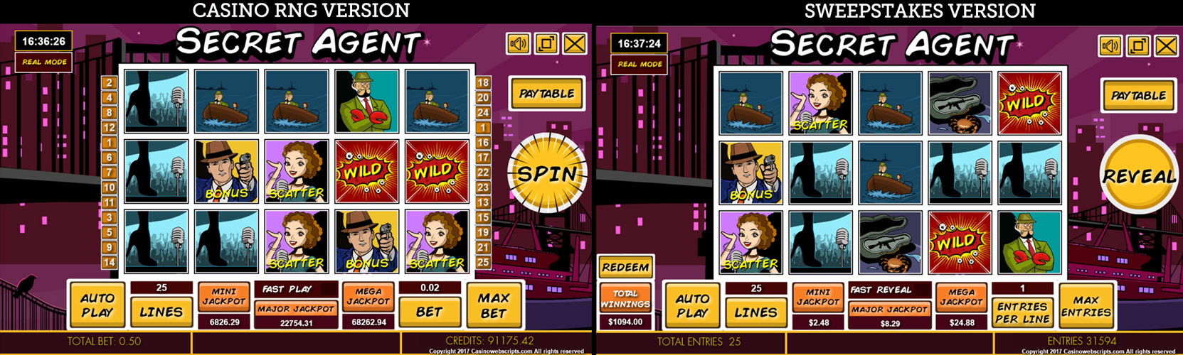 Casino game compared to Sweepstakes game