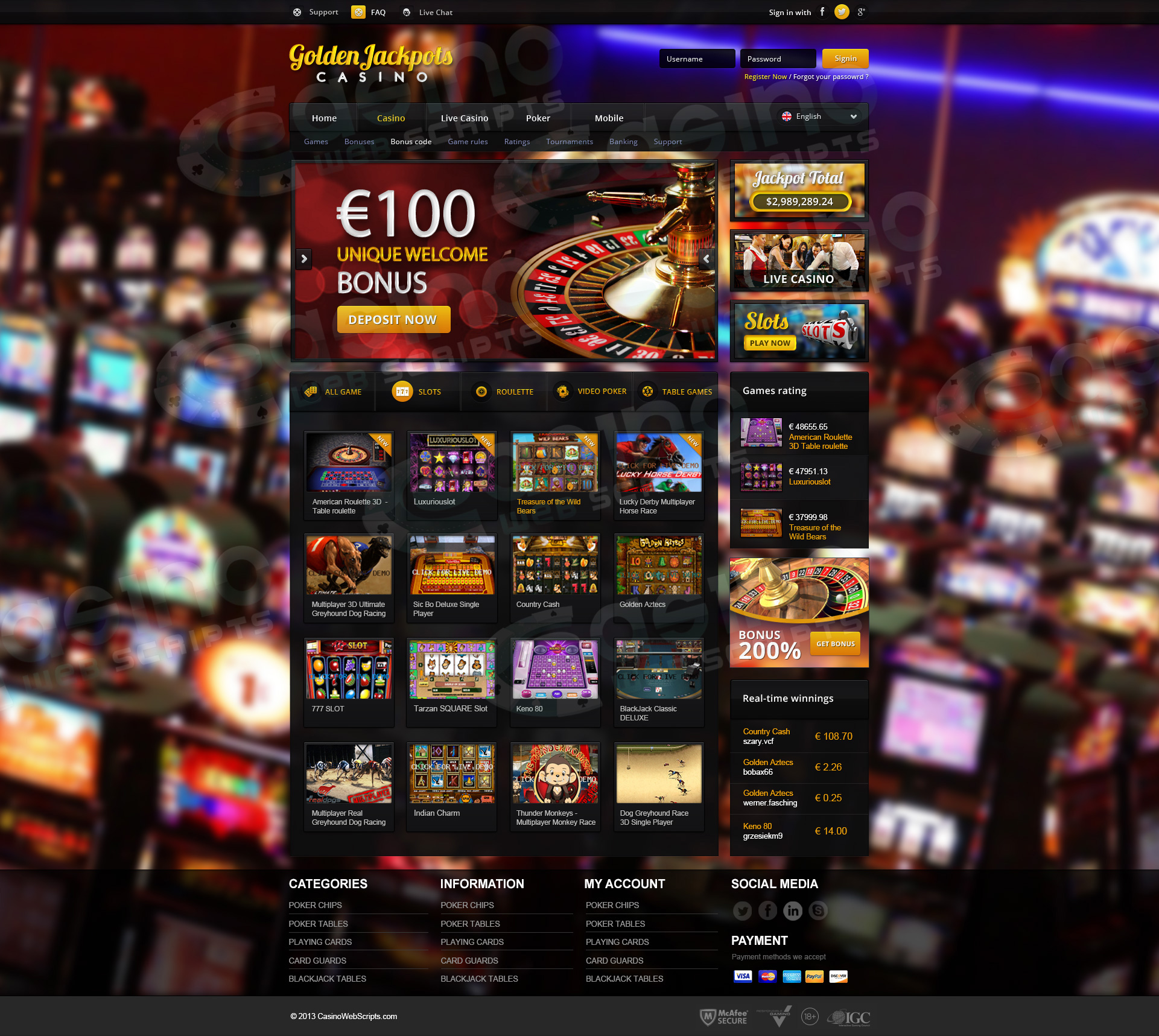 Web Script Casino