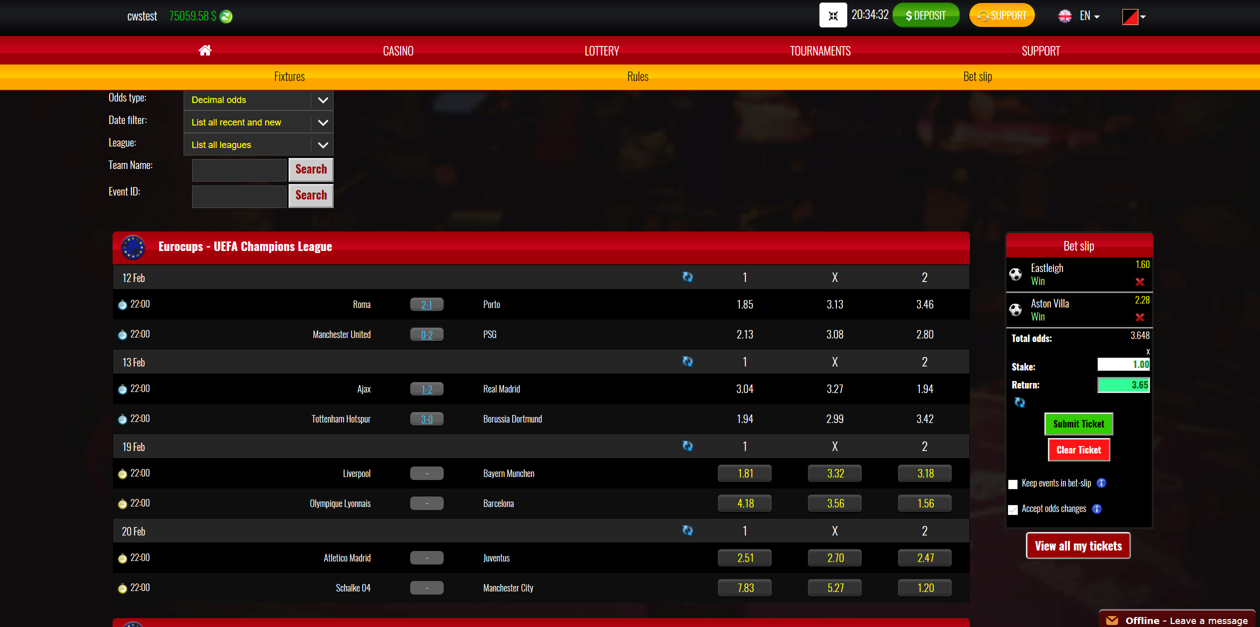 Sportsbook preview Sportsbook preview