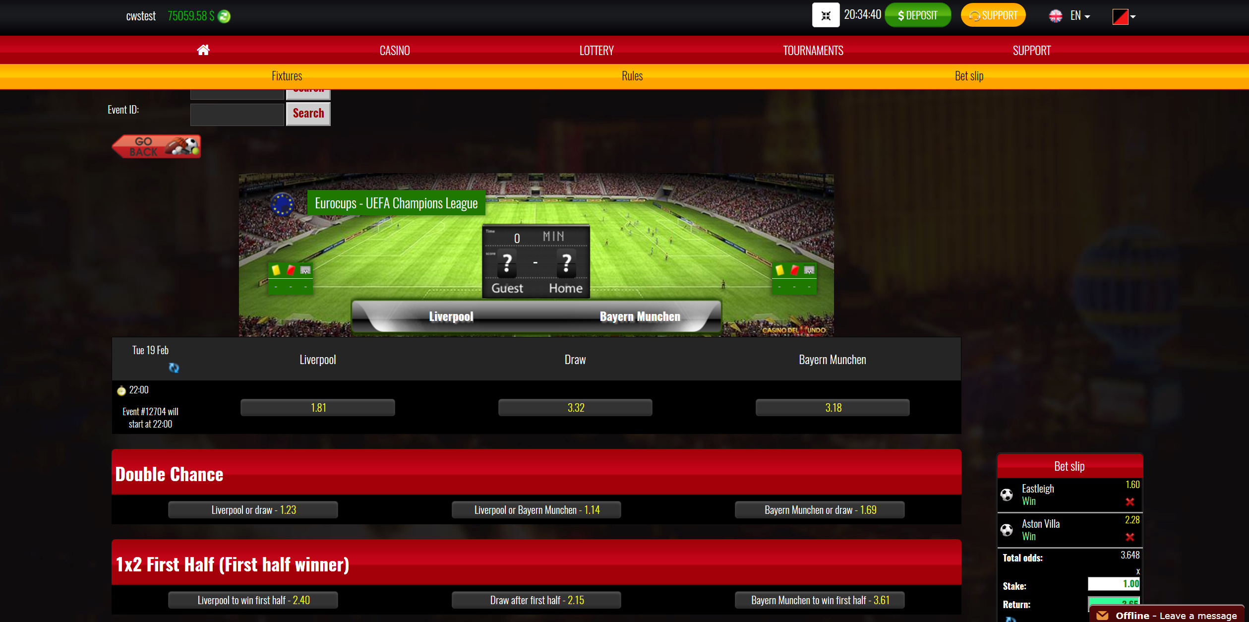 Sportsbook preview Sportsbook preview