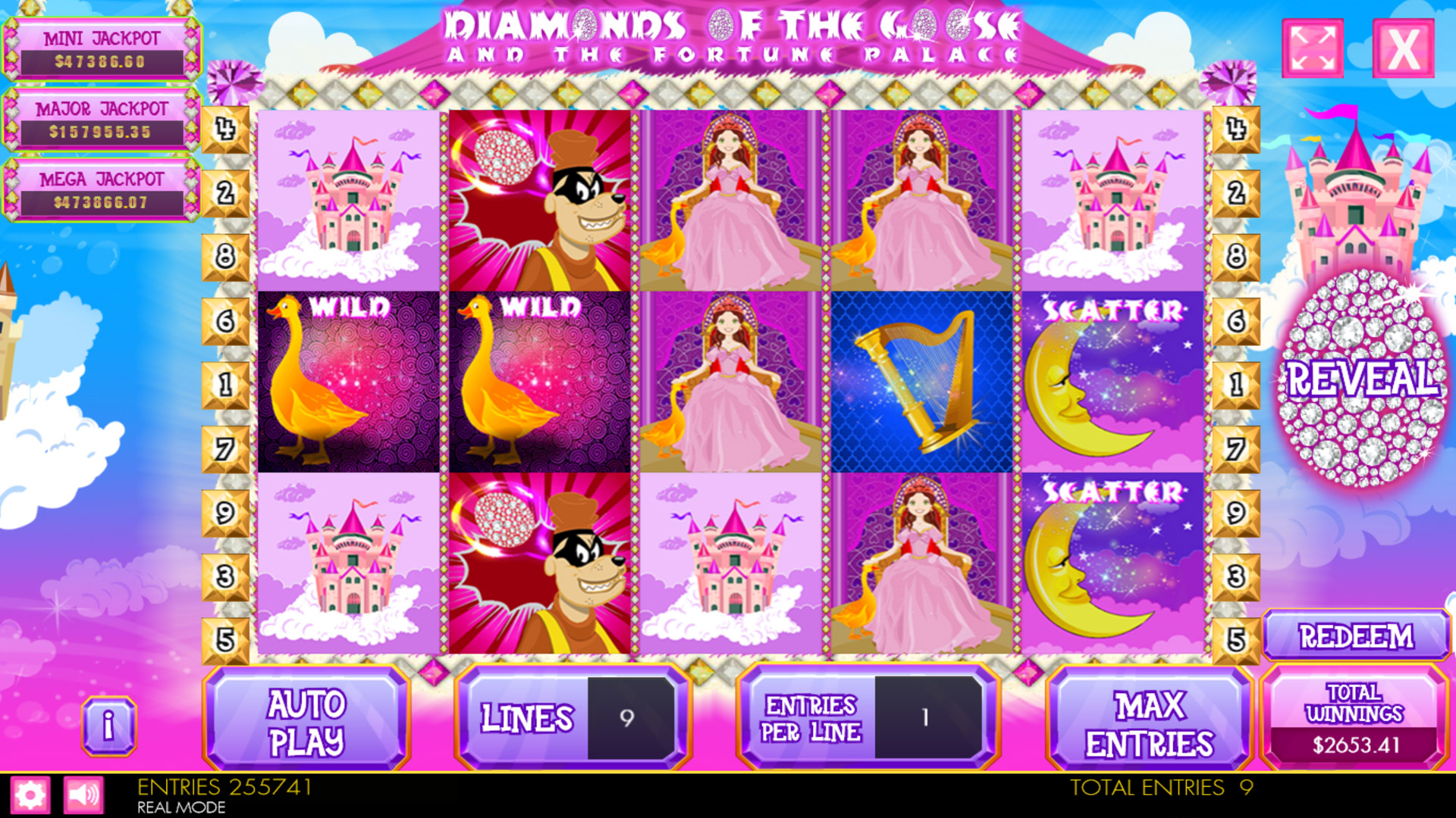 Diamonds of the Goose and The Fortune Palace HTML5 Mobile and PC Preview Pic Main Screen 1