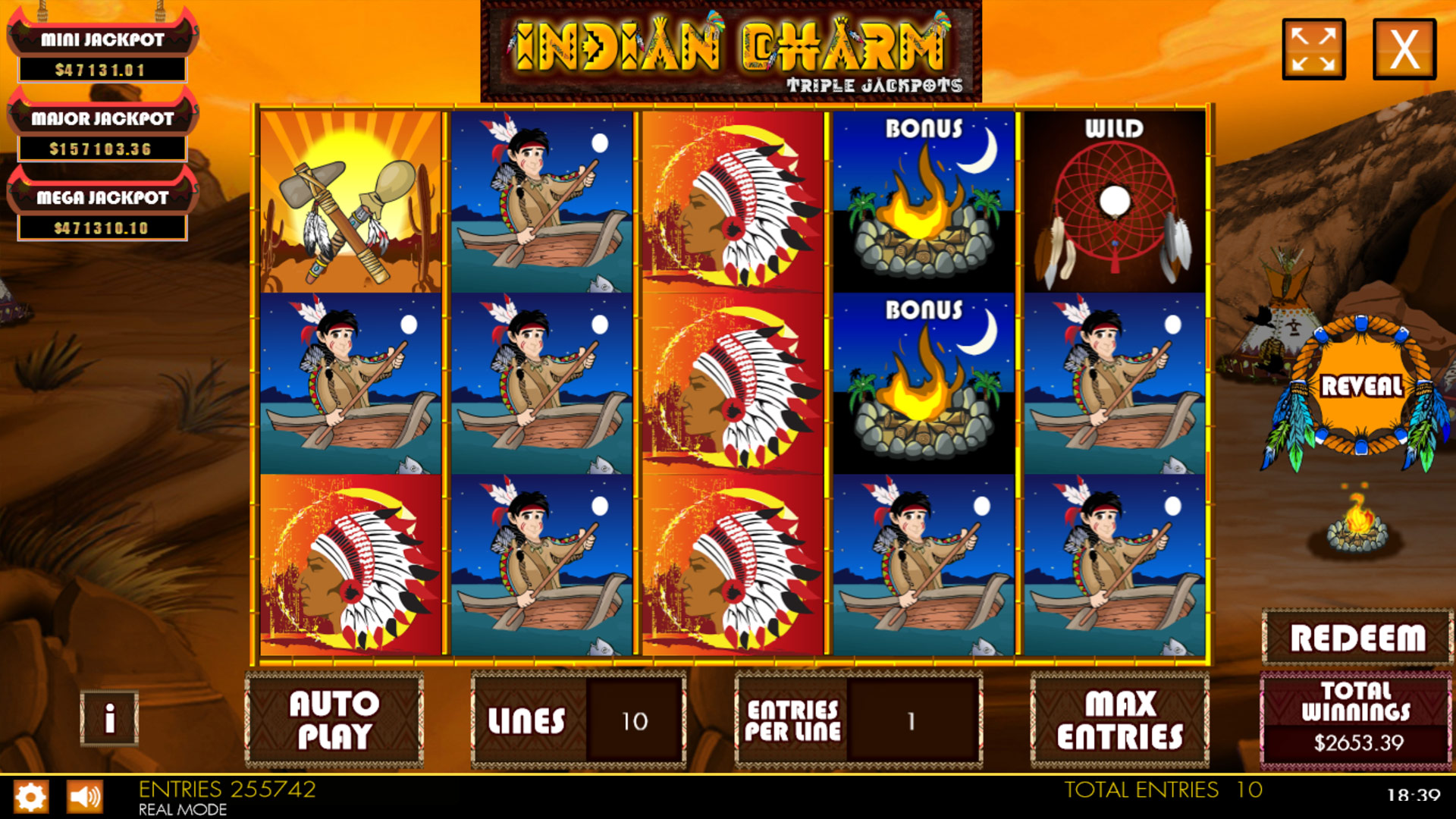 Indian Charm Triple Jackpots HTML5 Mobile and PC Preview Pic Main Screen 1