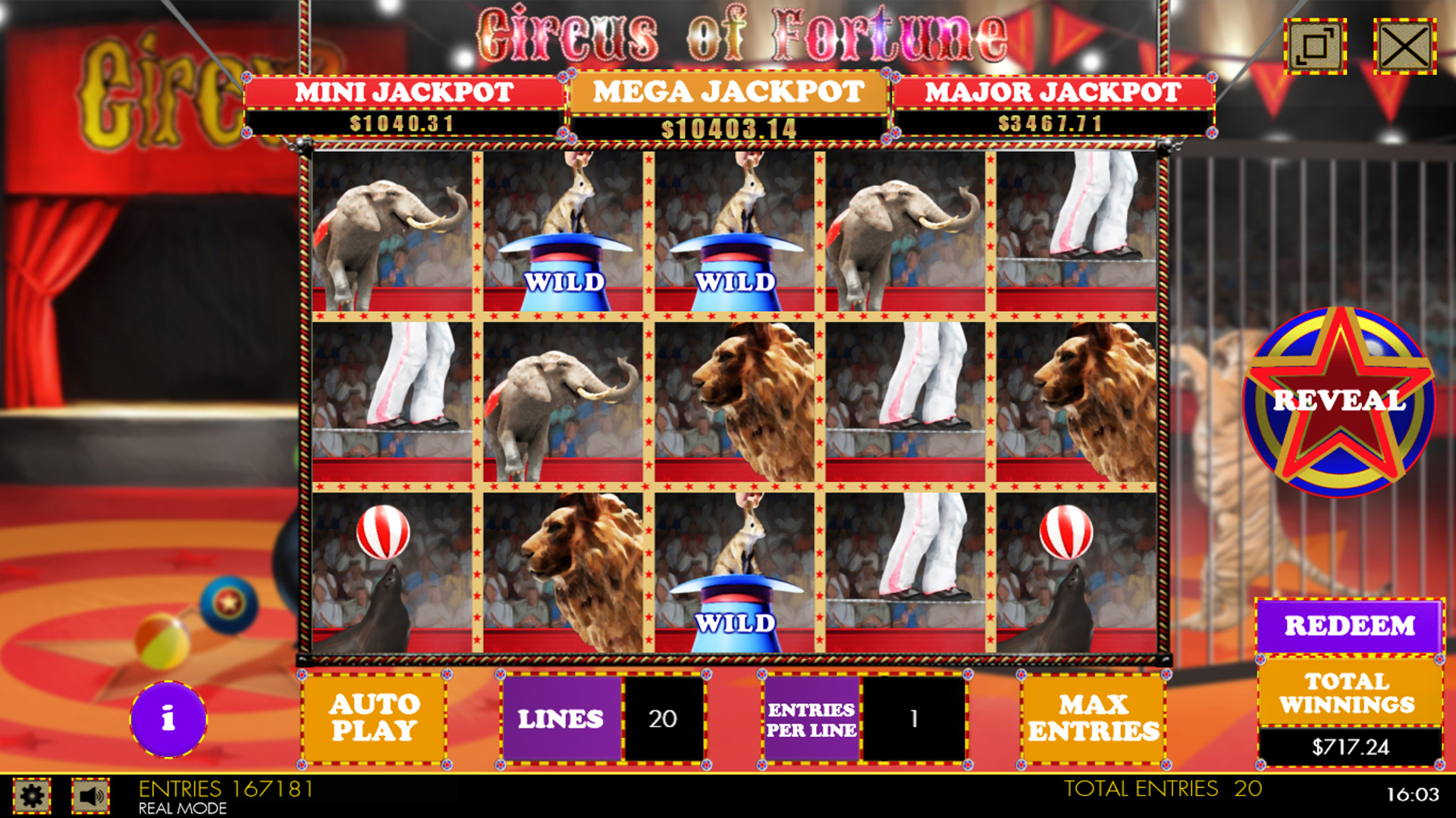 Circus of Fortune HTML5 Mobile and PC Preview Pic Main Screen 1