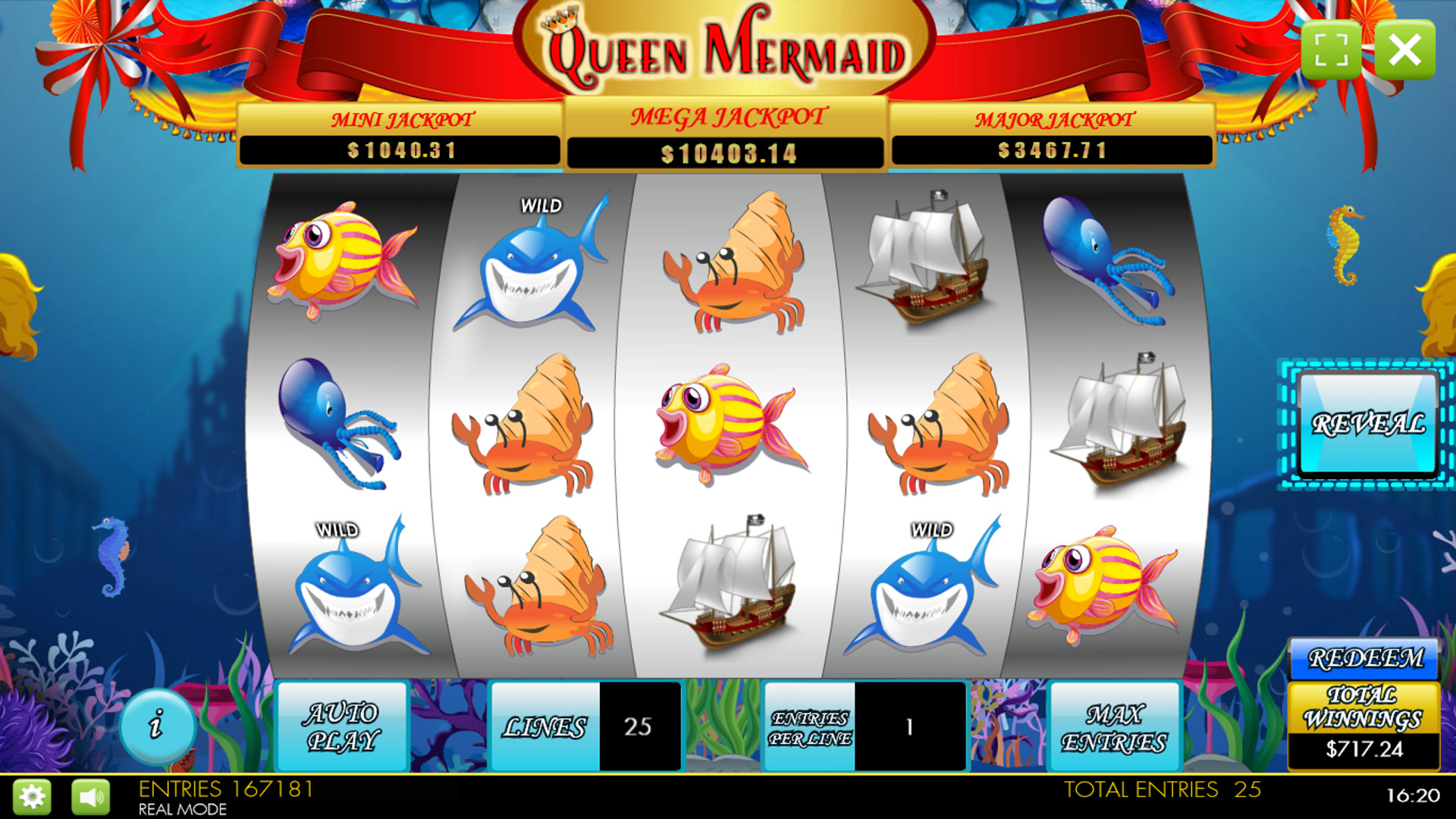 Queen Mermaid Deluxe HTML5 Mobile and PC Preview Pic Main Screen 1