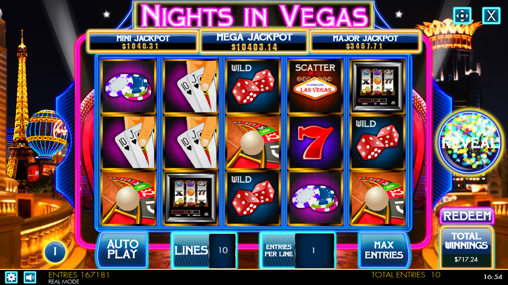 Nights in Vegas Jackpot HTML5 Mobile and PC Preview Pic Main Screen 1