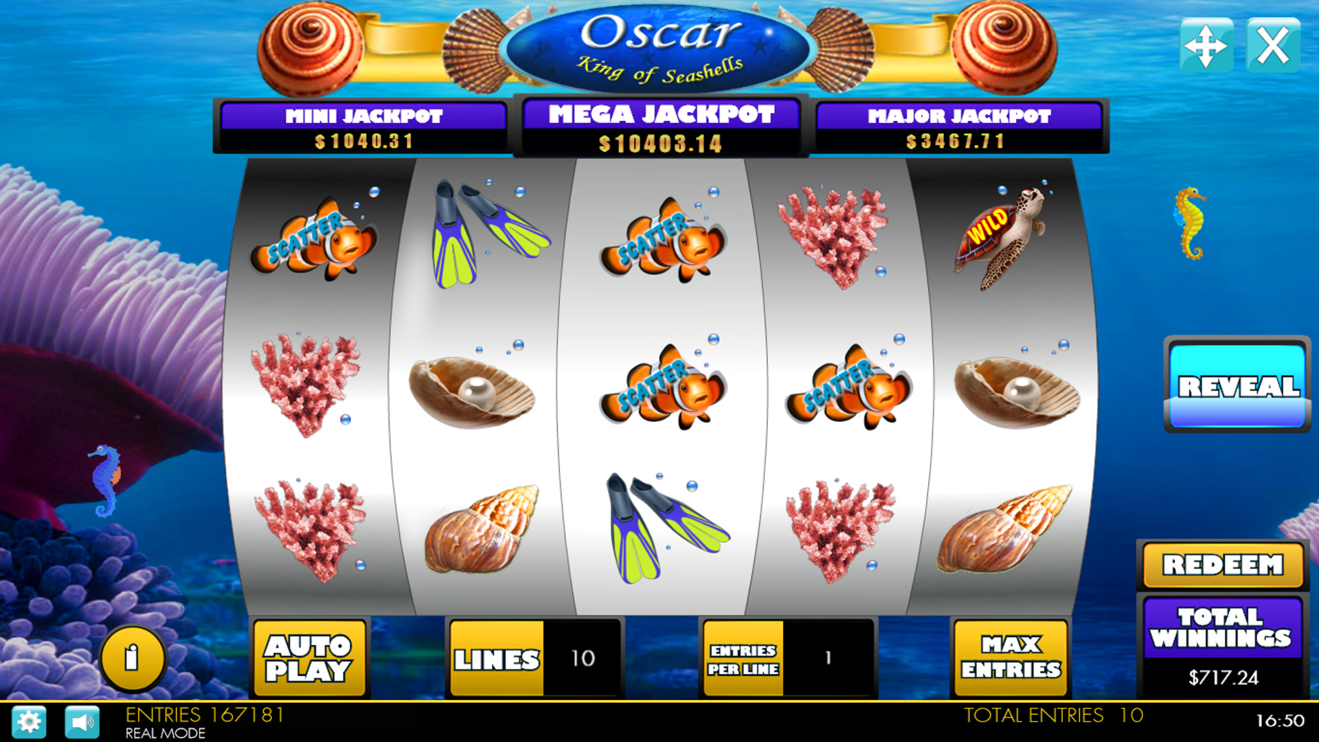 Oscar - King of Seashells Mobile and PC Preview Pic Main Screen 1