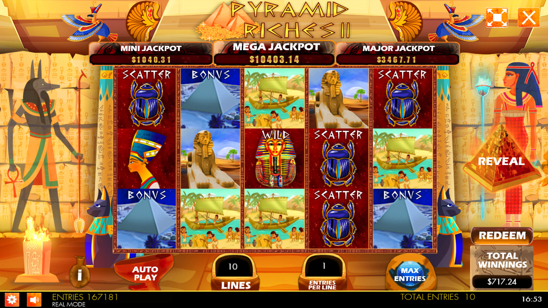 Pyramid Riches II HTML5 Mobile and PC Preview Pic Main Screen 1