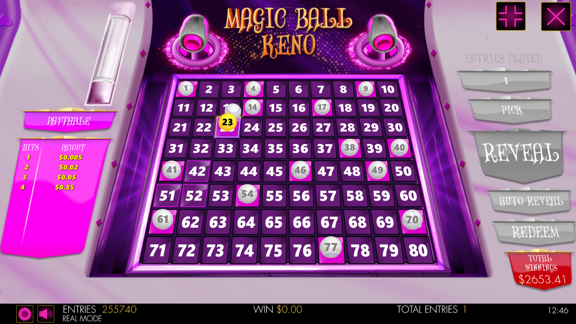 Magic Ball Keno 80 Mobile and PC Preview Pic Main Screen 1