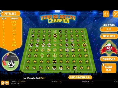 Keno 80 Soccer Champion Mobile and PC