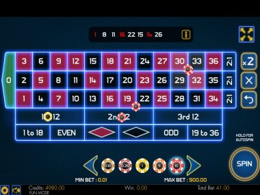 European Roulette Neon Lights - Mobile and PC