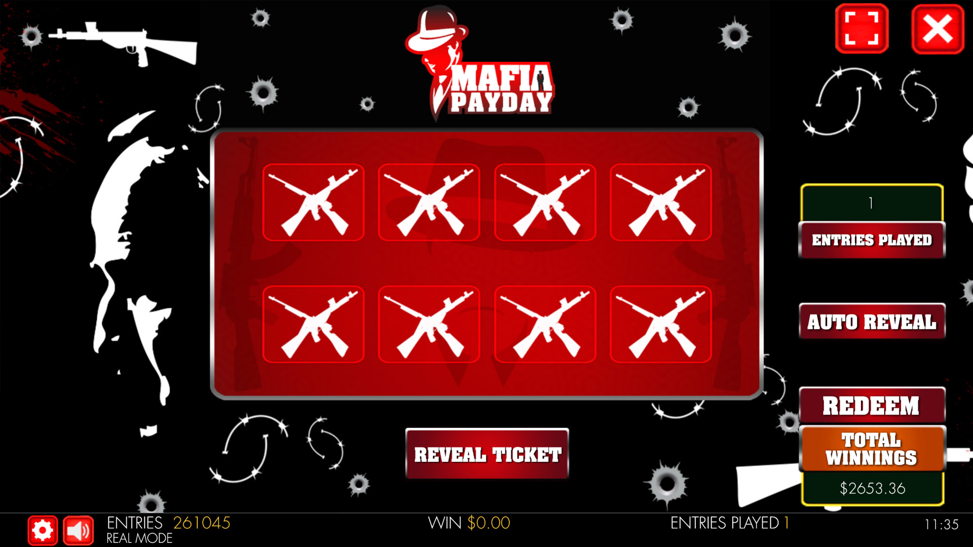 Mafia Payday Scratch Card Mobile and PC Preview Pic Main Screen 1