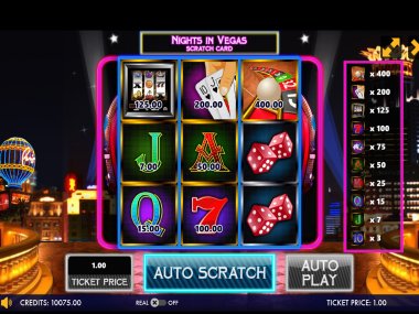 Nights in Vegas Jackpot Scratch Card