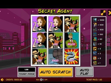 Secret Agent Triple Jackpot5 Scratch Card