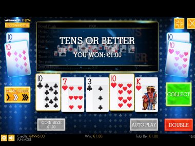 10s (Tens) or better Video Poker HTML5 Mobile and PC